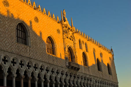 威尼斯圣马可广场Doges宫殿的建筑细节