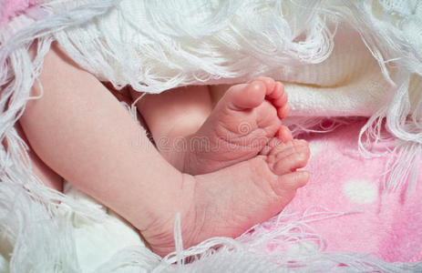 安慰 脚趾 梦想 甜的 可爱的 宝贝 睡觉 新生儿 毯子