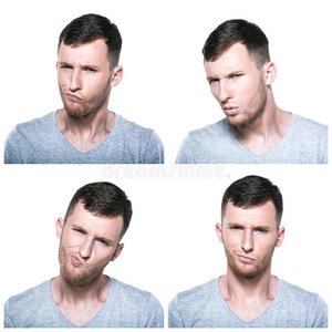 情侣头像四人用用怀疑的可质疑的怀疑的脸表情拼贴照片