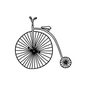 古老的 概述 古董 马戏团 运输 复古的 周期 自行车 素描