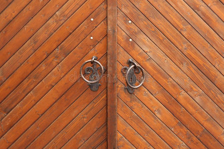 木制大门纹理的棕色木板