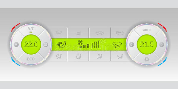 数字空调白色仪表板设计