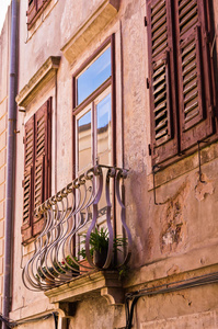 地中海 房子 百叶窗 观光 反射 风景 皮兰 门框 房屋