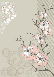 美丽的 开花 花的 分支 复古的 樱花 亚洲 中国人 粉红色