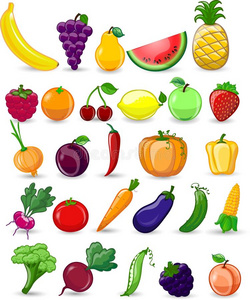 卡通蔬菜和水果，载体