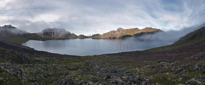 半岛 地质学 自然 堪察加半岛 美丽的 陨石坑 全景 熔岩