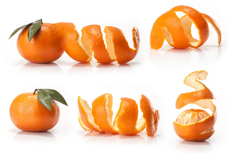 桔子水果和橙色楔入复合材料图片