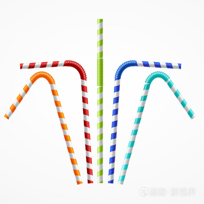 条纹彩色吸管设置.矢量