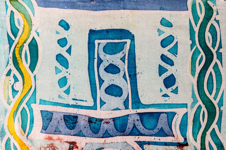 抽象图 热蜡染 背景纹理，手工制作的丝绸上