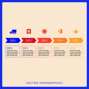 五个步骤图模板 3