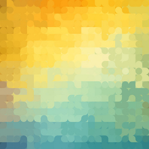 抽象的几何背景的橙色 蓝色和黄色的圆圈。夏天阳光设计