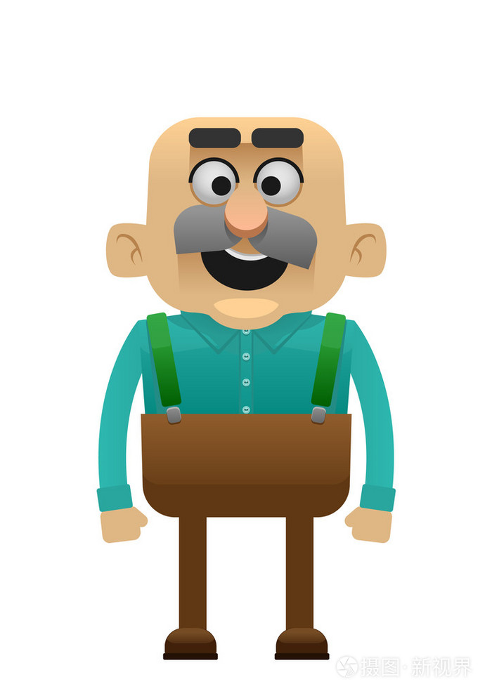 矢量的祖父平插图男人老