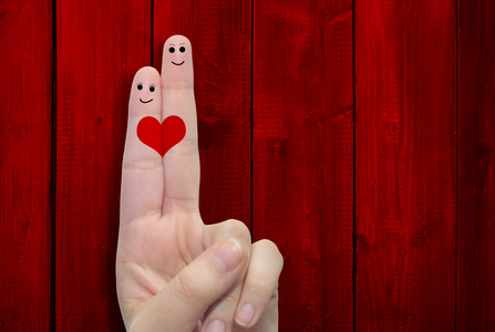 一颗心的两个指头画卡通搞笑装载机-分离-儿童插画从与搞笑兔纸的可爱