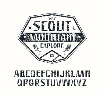 sanserif 字体和童子军徽照片