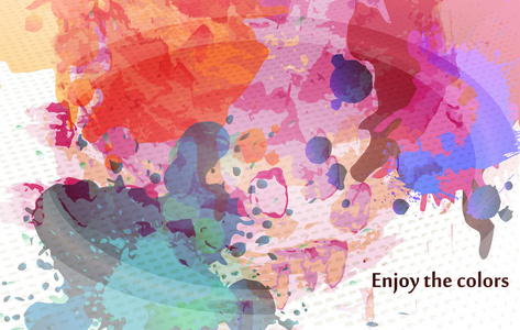创意快乐的霍利背景。 抽象水彩艺术手牌