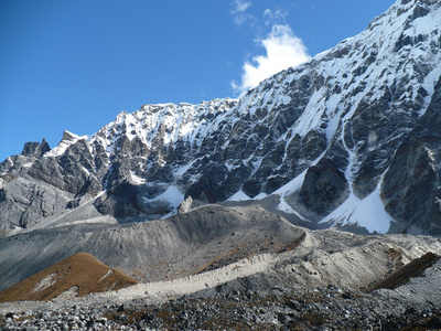 在喜马拉雅山脉徒步旅行