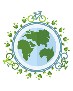骑自行车保持地球上的空气清洁
