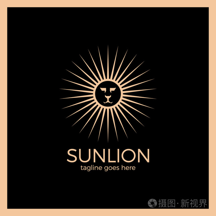 神话太阳狮子徽标