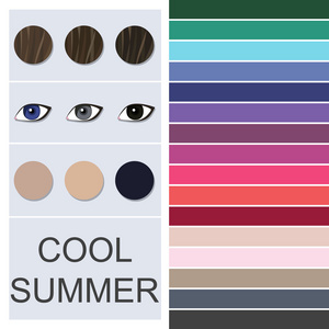股票矢量季节性分析调色板清凉的夏日类型