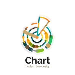 细线图表标志设计。图图标现代彩色平面样式