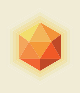 柔和亮色六角橙符号科技商业