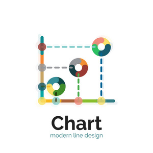 细线图表标志设计。图图标现代彩色平面样式