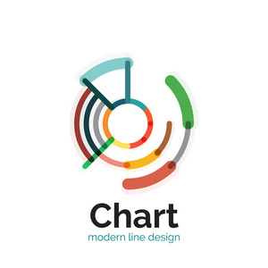 细线图表标志设计。图图标现代彩色平面样式
