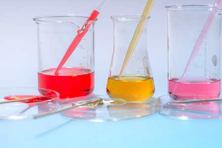 实验室玻璃器皿用颜色水