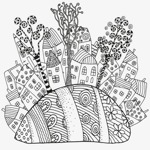 房子黑白图片-房子黑白素材-房子黑白插画-摄图新视界
