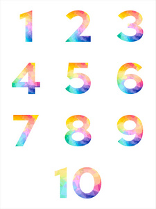 一个两个三个四个五个六个七八 910 上午零数字.创造性的矢量图.