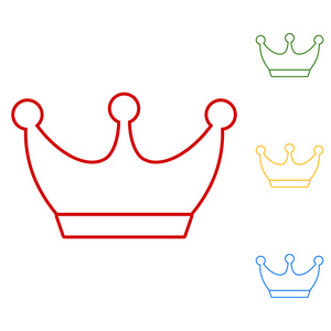 国王的王冠。一套线图标