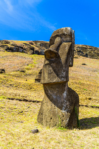 火山石雕刻在拉帕努伊国家公园