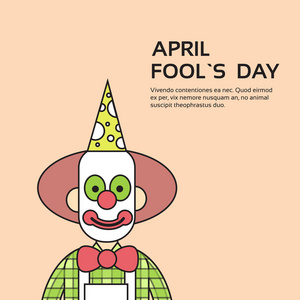 小丑脸第一个四月天傻瓜假期概念与复制空间