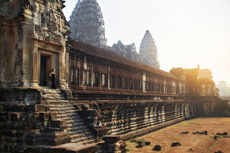 柬埔寨著名的地标。吴哥窟寺庙。旅游景点