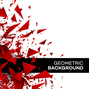 红色的多边形背景传单模板宣传册三角几何设计。矢量图