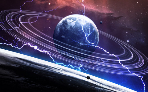 与行星, 恒星和星系中表现的美太空探索外层空间的宇宙场景.