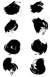 向量组的 8 不同 grunge 画笔描边