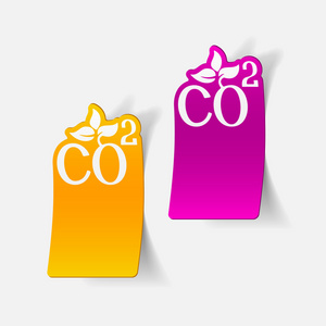 现实的 co2 标志二氧化