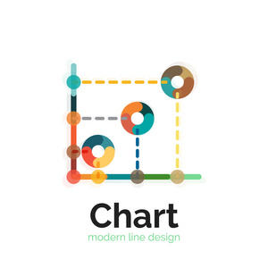 细线图表标志设计。图图标现代彩色平面样式