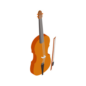 真是新鲜事儿图标，等距 3d 风格的小提琴