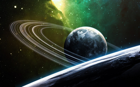与行星, 恒星和星系中表现的美太空探索外层空间的宇宙场景.