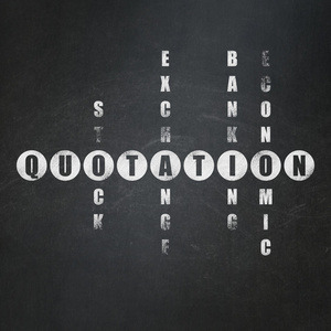 银行概念 纵横字谜中的报价