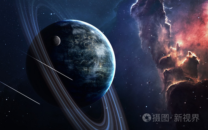与行星, 恒星和星系中表现的美太空探索外层空间的宇宙场景.