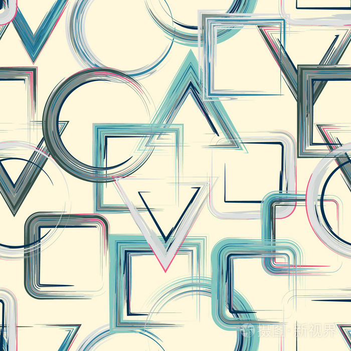 矢量方格花纹.brash 画与抽象的几何图案背景