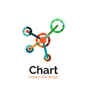 细线图表标志设计。图图标现代彩色平面样式