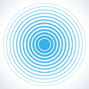 同心圆元素. 雷达屏幕照片