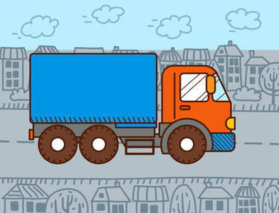 矢量卡通卡车照片