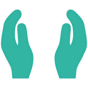 护理的手平面矢量符号
