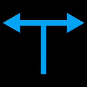 分岔左箭头右平面矢量图标