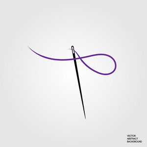 无穷大符号线程与一根针数学科学矢量无缝模式与几何图形工具和公式.